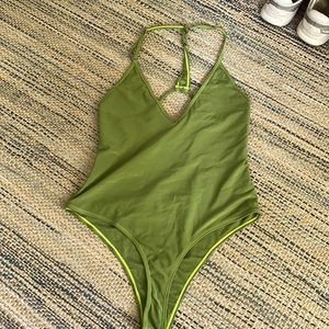 Cheeky Green Braided Back One Piece